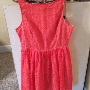 Classic American Apparel Lace Sun Dress NWOT Bright Coral Vintage L